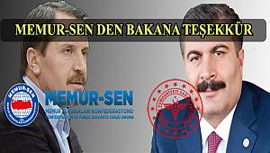 Memur Sen Genel Başkanı Yalçın'dan Sağlık Bakanı Fahrettin KOCA'ya Teşekkür