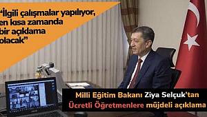 Ziya Selçuk'tan ücretli öğretmen açıklaması: "Çok mesafe alındı... en kısa zamanda bir açıklama olacak."