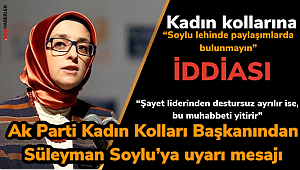 Ak Parti Kadın Kolları Başkanından Soylu'ya imalı mesaj: "liderinden destursuz ayrılır ise.."