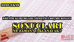 Eğitim Kurumları Yönetici Sınavı Sonuçları