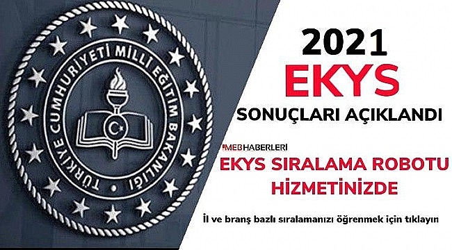 2020 MEB EKYS sonuçları açıklandı. Sıralama Robotu için tıklayın